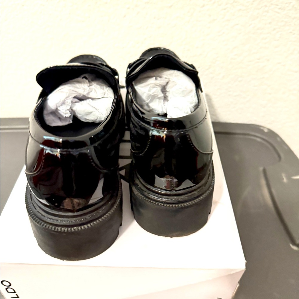 Aldo Shiny Black Loafers